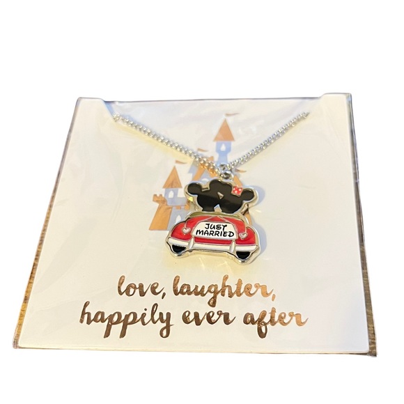 Disney Parks Just Married Car Minnie Mickey Necklace - Picture 3 of 4